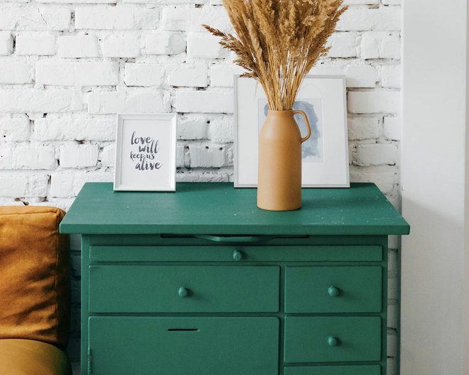 A green drawers